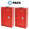 Adiroffice Large Steel Heavy-Duty Key Drop Box, PK2 ADI631-12-RED-2pk